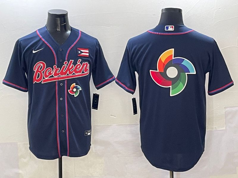 Men Puerto Rico Blank Blue Joint Name 2025 Nike MLB Jersey style 18